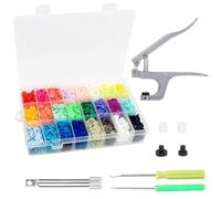 T5 Druckknöpfe 24 Farben mit Snaps Zange(T3, T5, T8), 360 Satz PlastikTasten mit Installationswerkzeuge, Handbuch Handwerk Verschluss für Lätzchen, Nähfrei DIY Zubehöre für Alle Arten Kleidung Basteln