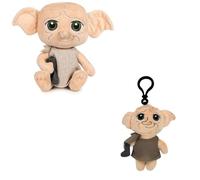 TA&MA Harry Potter Schlüsselanhänger - 13 cm | Offizieller Bag Clip & Schlüsselring - Magischer Hogwarts Anhänger für Rucksack, Tasche & Schlüsselbund - Stofftier (Dobby BagClip 13 cm + Dobby 16 cm)