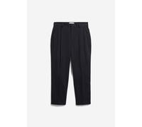 TAAMIR STRUKTURIERTE BUNDFALTENHOSE | Bio-Baumwoll Mix - schwarz (38-34)