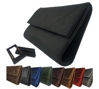 Tabaktasche Leder edle Premium Qualität v. Tabakbeutel - Profi smokeshirt Single o. doppel Blättchenfach Drehertasche Damen Herren (Vintage Black)