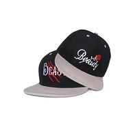 Tabiekacl King & Queen Snapback Baseballmütze für Damen und Herren Caps Für Liebhaber Paare 2 Stück Schwarz (Rose&Paw)