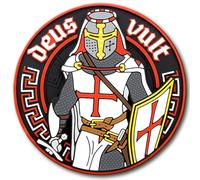 M-Tac - Deus Vult PVC - Aufnäher - Black/White/Red