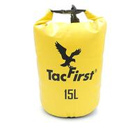 TacFirst Dry Bag Seesack, wasserdichter Packsack mit Fast-Fold Verschluss 2L / 3L / 5L / 10L / 15L / 20L / 25L / 30L wasserfester Trockenbeutel (Gelb, 15L)