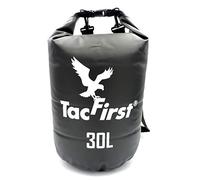 TacFirst Dry Bag Seesack, wasserdichter Packsack mit Fast-Fold Verschluss 2L / 3L / 5L / 10L / 15L / 20L / 25L / 30L wasserfester Trockenbeutel (Schwarz, 30L)