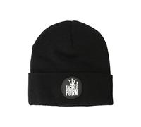 Tackle Porn® Beanie Bomb One Size Mütze - Schwarze Wintermütze mit Logo-Patch