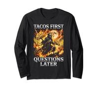 Tacos zuerst als später Lustiger Bootleg-Taco Langarmshirt