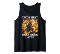 Tacos zuerst als später Lustiger Bootleg-Taco Tank Top
