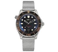 TACTICAL FROG Heimdallr Titanium Gehäuse Sea Ghost NTTD Taucheruhren Für Männer, NH35A Uhrwerk C3 Leuchtende Herren Automatik Uhren, 200 Meter Wasserdicht, Mesh Band, Schwarz