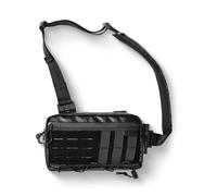 TACTICAL_G ache L3 EDC Leichter Sling Bag Chest Crossbody Bag, X-pac Umhängetasche, Bauchtasche Schultertasche Brusttasche mit Verstellbarer Schultergurt für Reise Schule Wandern, Schwarz &Orange