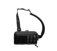 TACTICAL_G ache L3 T60 EDC Leichter Sling Bag Crossbody Bag, Umhängetasche Bauchtasche, Schultertasche Brusttasche mit Verstellbarer Schultergurt für Reise Schule Wandern, Schwarz-Weiß Kariert