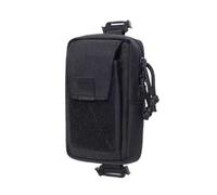 Tactical MOLLE Phone Holster, 17x10x3.5 cm, EDC Belt Organizer Pouches Waist Bag for Outdoors Hunting Camping Trekking Traveling (Black)
