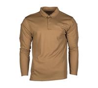 Mil-Tec Tactical Quick Dry Poloshirt langarm dark coyote, Größe M, Herren, Synthetik
