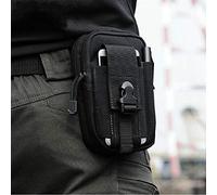 Tactical Waist Bag, Military Compact MOLLE EDC Bag Belt Bag Waist Pockets for Gadget, Utility Mobile Phone, Camping, Hiking and Travel, Black