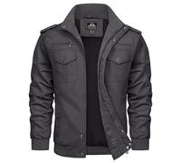 TACVASEN Herrenjacke Übergangsjacke Herren Blouson Feldjacke Arbeitsjacke Jacke Frühling Sommerjacke Outdoor Dunkelgrau M