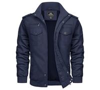 TACVASEN Jacke Herren Übergangsjacke Frühling Blousonjacke mit Reißverschluss Freizeitjacke Windjacke Outdoor Navy M