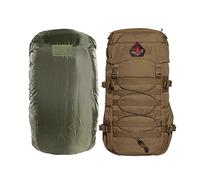 TACWRK x Tasmanian Tiger TT MIL OPS Pack 30 Coyote Brown Fun Patch + TT Raincover S - Bundle Molle-kompatibler Wander-Rucksack Herren mit 30 Litern für Outdoor, Einsatz, Bushcraft, Trekking