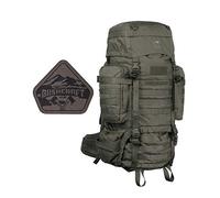TACWRK x Tasmanian Tiger TT Raid Pack MK3 Oliv mit gratis Bushcraft Patch - 52L Militär Outdoor Rucksack mit abnehmbarem Hüftgurt, Molle System kompatibel und Trinksystem-Vorbereitung
