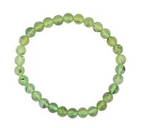 Taddart Minerals - 6 mm Kugel Armband aus natürlichen Edelsteinen auf elastischem Nylonfaden aufgezogen - handgefertigt (Prehnit)