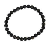 Taddart Minerals - 6 mm Kugel Armband aus natürlichen Edelsteinen auf elastischem Nylonfaden aufgezogen - handgefertigt (Goldobsidian)