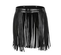TAFACE 1 Stück Fransen-Lederrockgürtel, Punkrock-Gürtel für Damen, Kunstledergürtel, Gothic-Bikinigürtel für Rock, Hose (schwarz)