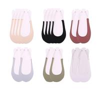 TAFACE 8 paar unsichtbare flache Mundsocken für Damen, transparente Sling-Halbpalmensocken, rutschfeste Sommer-Bootssocken (Hautfarbe, Schwarz, Grün, Grau, Weiß, Bohnenpastenfarbe)