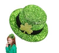 Tag-Zylinder-Stirnband | Glocke Zirkushut Bunter Narr | Shamrock Head Boppers Hüte, Adult Deluxe Green Leprechaun Top Mit Ingwerbart St. Patrick's Day Accessoires Samt Einheitsgröße Irish Fa