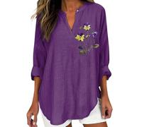 Tages Angebote von Heute Tunika Damen Tshirt Kurzarm Longshirt Langarm Elegant T-Shirt V Ausschnitt Blumen Sommer Oberteile Blusenshirt Locker Bluse Tops Damen Elegante Oberteile Abendmode