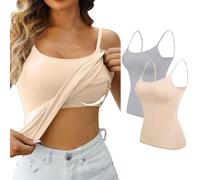 Tagesangebote Heute Blitz BH Hemden Damen Ohne Bügel Baumwolle Unterwäsche Hemden Tank Top Mit Integriertem BH Ärmellos Unterhemden Camisole Shirts Rosa Unterwaesche Damen Unterhemd Weiß Mit Spitze