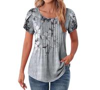 Tagesangebote Heute Tunika Guenstig Tshirt Damen Sommer Kurzarm Oberteile Elegant Rundhals Plissee Bluse Shirts Longshirt Pullover Tops Tunika Blusenshirt Angebote des Tages Heute