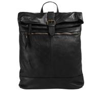 Tagesrucksack FORTY "FORTY Herren, Damen Rucksack echt Leder, Made in Italy", Gr. B/H/T: 30cm x 30cm x 4cm, onesize, schwarz, Leder, Rindsleder, leicht glänzend, unifarben, Rucksäcke, echt Leder, Made