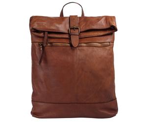 Tagesrucksack FORTY "FORTY Herren, Damen Rucksack echt Leder, Made in Italy", Gr. B/H/T: 30cm x 30cm x 4cm, onesize, braun (cognac), Leder, Rindsleder, leicht glänzend, unifarben, Rucksäcke, echt Lede