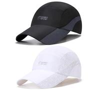 TAGVO 2 Pack Schnell Trocknende Baseballkappe Herren Damen Sommer, UV Schutz Atmungsaktiv Leichte Faltbare Mesh Sport Running Baseball Cap, Modisches Lässig Golf Kappe Basecap Sonnenhut Baseballmütze