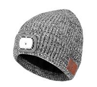 TAGVO Bluetooth Mütze mit LED Licht Beanie Beleuchtete Mütze, Wiederaufladbare USB Laufmütze, Winter Warme Outdoor Strickmütze Stirnlampe Mütze Jogger, Camping, Wandern, Tech Geschenke Herren Damen