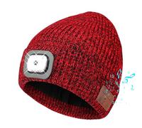 TAGVO Bluetooth Mütze mit LED Licht Beanie Beleuchtete Mütze, Wiederaufladbare USB Laufmütze, Winter Warme Outdoor Strickmütze Stirnlampe Mütze Jogger, Camping, Wandern, Tech Geschenke Herren Damen