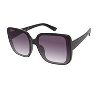 TAHARI Quadratische Retro-Sonnenbrille für Damen, übergroße Sonnenbrille, Schwarz, 64 mm