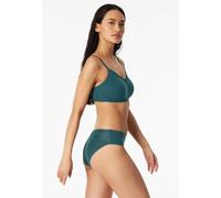 Slip SCHIESSER "Invisible Soft Lace", Damen, Gr. 36, 700, grün, Single Jersey, Obermaterial: 75% Polyamid, 25% Elasthan, körpernah, Unterhosen Slip, Single Jersey, Lasercut-Abschlüsse, Spitzeneinsatz