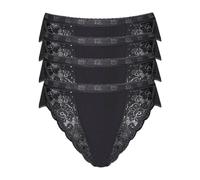 Tai-Slip SLOGGI "Chic", Damen, Gr. 36, schwarz, Obermaterial: 95% Baumwolle, 5% Elasthan. Spitze: 71% Polyamid, 20% Baumwolle, 9% Elasthan, gemustert, unifarben, figurbetont, Unterhosen, hoher Beinaus