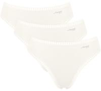 Tai-Slip SLOGGI "GO Crush", Damen, Gr. L, weiß (silk weiß), Single Jersey, Obermaterial: 95% Baumwolle, 5% Elasthan, Unterhosen, hoher Beinausschnitt, Spitze, feminin, weich, elastisch, Baumwollmix (7