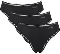Tai-Slip SLOGGI "GO Crush", Damen, Gr. XL, schwarz, Single Jersey, Obermaterial: 95% Baumwolle, 5% Elasthan, Unterhosen, hoher Beinausschnitt, Spitze, feminin, weich, elastisch, Baumwollmix (46313949-