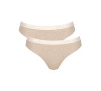Tai-Slip SLOGGI "GO Ribbed", Damen, Gr. M, grau (grau combination), Feinripp, Obermaterial: 95% Polyamid, 5% Elasthan, clean, unifarben, figurbetont, Unterhosen Tai-Slip, Feinripp, Baumwollmix, Stretc