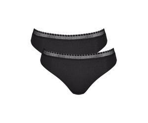 Tai-Slip SLOGGI "GO Ribbed", Damen, Gr. XL, schwarz, Feinripp, Obermaterial: 95% Polyamid, 5% Elasthan, clean, unifarben, figurbetont, Unterhosen Tai-Slip, Feinripp, Baumwollmix, Stretch-Spitze, beque
