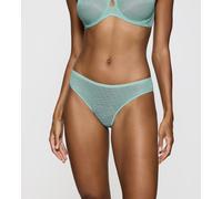 Tai-Slip TRIUMPH "Signature Sheer", Damen, Gr. 48, grün (misty turquoise), Single Jersey, Obermaterial: 53% Polyamid, 47% Elasthan, körpernah, Unterhosen, Jacquard-Spitze, elastischer Bund (48641341-4