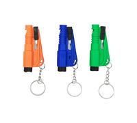 Taicols 3 Stück Notfall-Schlüsselanhänger für Autoflucht, 3 in 1 Auto Sicherheitshammer, Family Pack Gurtschneider und Fensterbrecher, Nothammer Rettungswerkzeug mit Pfeife (B)