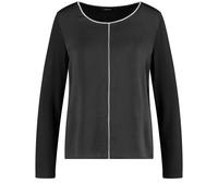 TAIFUN - Blusenshirt mit Kontrastleisten schwarz - Gr. - 40