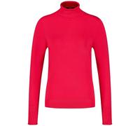 Taifun Damen Basic Pullover mit Rollkragen Langarm unifarben, Melange Cherry Red 42