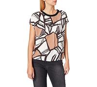 Taifun Damen Blouse 1/2 Mouw Bluse, Offwhite Gemustert, 46