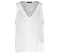 Taifun Damen Blusentop ärmellos unifarben Offwhite 36