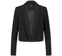 Taifun Damen Boleroblazer aus feiner Stretch-Qualität Langarm, geknöpfte Armschlitze unifarben Schwarz 40
