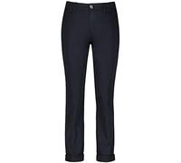 Taifun Damen Chino TS aus Baumwoll-Stretch Hose Freizeit verkürzt Chino unifarben 7/8 Länge Marine 34