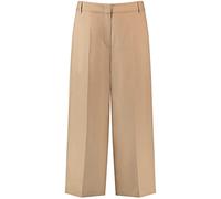 Taifun Damen Culotte aus Lyocell-Leinen-Mix Hose Freizeit verkürzt Hose unifarben 3/4 Länge Sand 36
